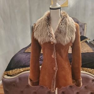 Toscana lambskin shearling coat, Small, Tan/Brown
